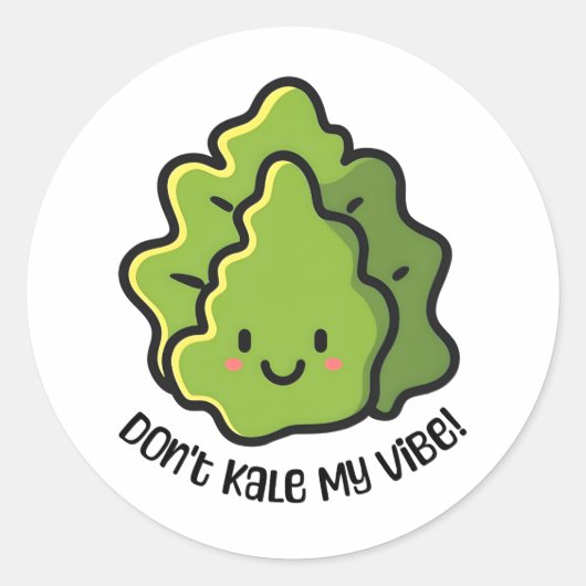 Sticker Rond Ne tue pas ma vibe ! Cute Vegetable Cartoon (Devant)