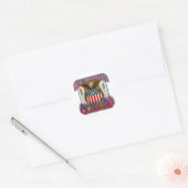 Sticker Rond Ne vous mêlez pas des États-Unis ! (Enveloppe)