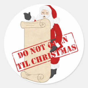 Sticker Rond Ne vous ouvrez pas jusqu'à Noël