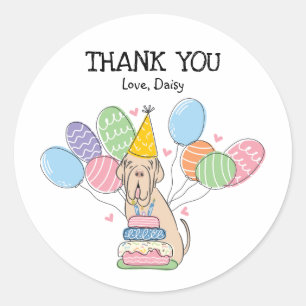 Sticker Rond Neapolitan Mastiff Anniversaire Favoriser Tags Sti