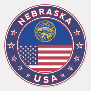 Sticker Rond Nebraska, boîtier téléphonique Nebraska, autocolla