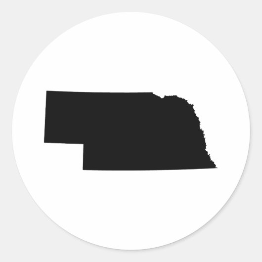 Sticker Rond Nebraska en noir (Devant)