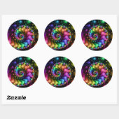 Sticker Rond Nebula arc-en-ciel fractale (Feuille)