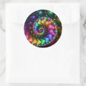 Sticker Rond Nebula arc-en-ciel fractale (Sac)