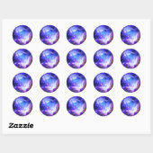 Sticker Rond Nebula bleue (Feuille)