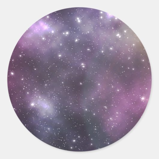 Sticker Rond Nebula Cool colorée et étoiles dans l'espace (Devant)