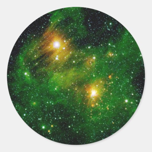 Sticker Rond Nebula du nuage de gaz vert GL490 - Photo spatiale (Devant)