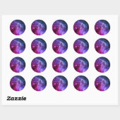Sticker Rond Nebula tête de singe violet Hipster (Feuille)