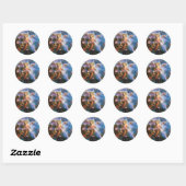 Sticker Rond nébuleuse de galaxie spatiale. Les étoiles de l'un (Feuille)
