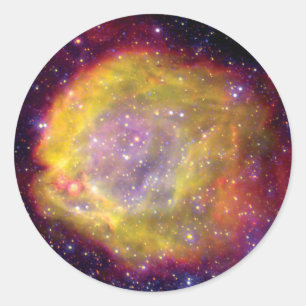 Sticker Rond Nébuleuse de l'étoile binaire SMC WR7 - Photo de l