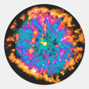 Sticker Rond Nébuleuse planétaire NGC 6751 Pop Art Psychédéliqu