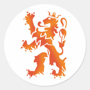 Sticker Rond Nederland wereldkampioen le lion 2014