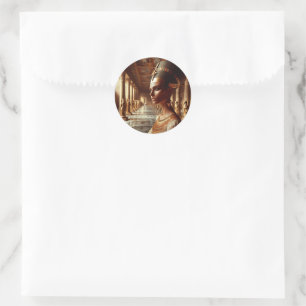 Sticker Rond Nefertari égyptienne Artefact : Civilisation Ancie