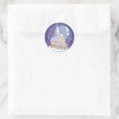Sticker Rond Neige couvert de l'église de la veille de Noël (Sac)