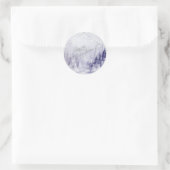 Sticker Rond Neige du paysage hivernal violet (Sac)