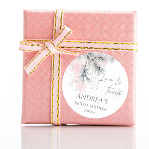 Sticker Rond Neige en amour faveur de baby shower hivernal de m