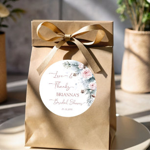 Sticker Rond Neige en amour faveur de douche nuptiale hivernale