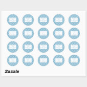 Sticker Rond Neige en amour mariage d'hiver bleu (Feuille)