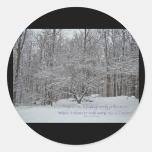 Sticker Rond Neige sur Citation de Dogwood Tree Denis Waitley