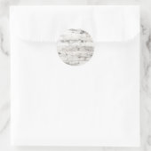 Sticker Rond Neige sur panneau en bois blanc rustique | Vacance (Sac)