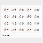 Sticker Rond Neiges et pingouins (Feuille)