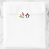 Sticker Rond Neiges et pingouins (Sac)