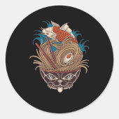 Sticker Rond Neko Ramen (Devant)