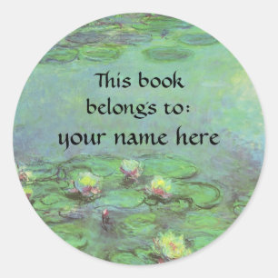 Sticker Rond Nénuphars de Claude Monet, Impressionnisme Vintage