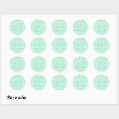 Sticker Rond Neo Mint to Be Mint Gold Confetti Mariage (Feuille)