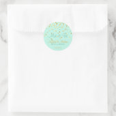 Sticker Rond Neo Mint to Be Mint Gold Confetti Mariage (Sac)