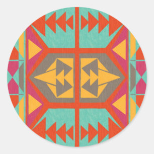 Sticker Rond Néo- tribal indigène