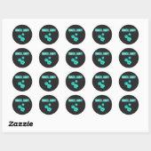 Sticker Rond Neon Aqua Bunco Baby (Feuille)