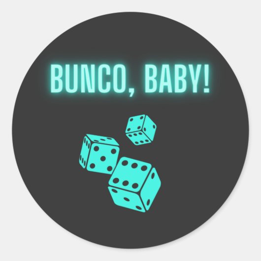 Sticker Rond Neon Aqua Bunco Baby (Devant)