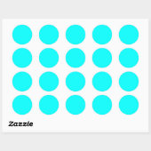 Sticker Rond Néon bleu clair 00ffff (Feuille)