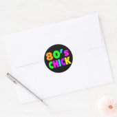 Sticker Rond Neon Colours 80's Chick (Enveloppe)