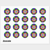 Sticker Rond Neon daisy (Feuille)