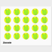 Sticker Rond Neon Dog (Feuille)