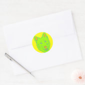 Sticker Rond Neon Dog (Enveloppe)