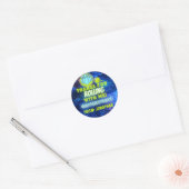 Sticker Rond Neon Glow Bowling Party Merci pour Rolling (Enveloppe)