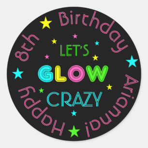 Sticker Rond Neon Glow dans le Anniversaire de enfant obscur