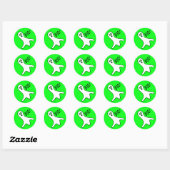 Sticker Rond Neon Green Blanc Éffrayant Ghost Kids Halloween Pa (Feuille)