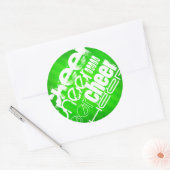 Sticker Rond Neon Green Stripes (Enveloppe)