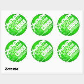 Sticker Rond Neon Green Stripes (Feuille)