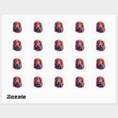 Sticker Rond Neon Irish Setter (Feuille)
