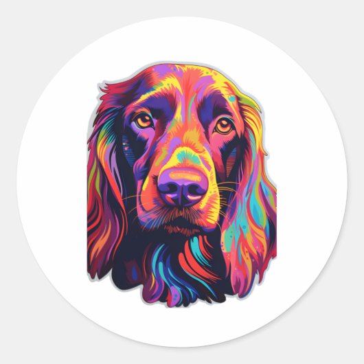 Sticker Rond Neon Irish Setter (Devant)
