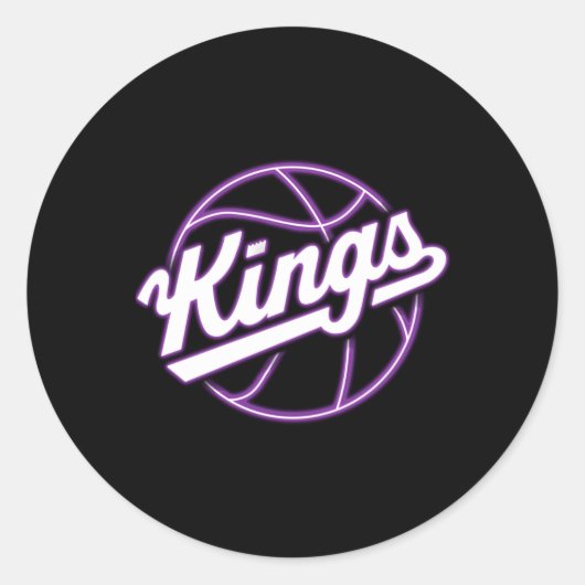 Sticker Rond Neon Kings Basket (Devant)