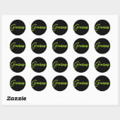Sticker Rond Neon Lime Green Glow Espagne Gracias Merci (Feuille)