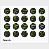 Sticker Rond Neon Lime Green Glow Merci (Feuille)