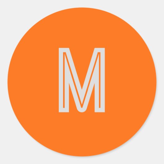 Sticker Rond néon orange - ajouter monogramme (Devant)