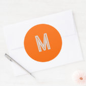 Sticker Rond néon orange - ajouter monogramme (Enveloppe)